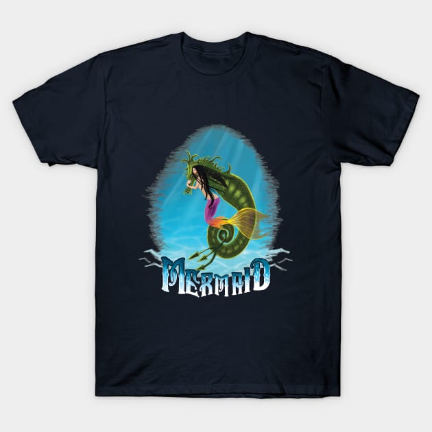 Mermaid and Sea Dragon T-Shirt by Sam R. England